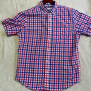 Old Navy Classic White, Pink , Blue Checker Button Down Shirt
